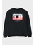 Decadent Arka Baskılı Siyah Oversize Sweatshirt Erkek Kadın Bisiklet Yaka 1