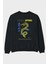 Borcelle Apparel Yazılı Arka Baskılı Siyah Oversize Sweatshirt Erkek Kadın Bisiklet Yaka 1