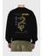 Borcelle Apparel Yazılı Arka Baskılı Siyah Oversize Sweatshirt Erkek Kadın Bisiklet Yaka 2