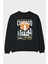 Chicago Arka Baskılı Siyah Oversize Sweatshirt Erkek Kadın Bisiklet Yaka 1