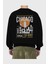 Chicago Arka Baskılı Siyah Oversize Sweatshirt Erkek Kadın Bisiklet Yaka 2