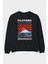 Fujiyama Japan Arka Baskılı Siyah Oversize Sweatshirt Erkek Kadın Bisiklet Yaka 1
