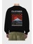 Fujiyama Japan Arka Baskılı Siyah Oversize Sweatshirt Erkek Kadın Bisiklet Yaka 2