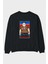 Fat Boy Slim Kim Jong Un Arka Baskılı Siyah Oversize Sweatshirt Erkek Kadın Bisiklet Yaka 1