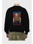 Fat Boy Slim Kim Jong Un Arka Baskılı Siyah Oversize Sweatshirt Erkek Kadın Bisiklet Yaka 2