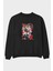 Demon Slayer Slayers Anime Ön Baskılı Siyah Oversize Sweatshirt Erkek Kadın Bisiklet Yaka 1