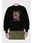 Demon Slayer Slayers Anime Ön Baskılı Siyah Oversize Sweatshirt Erkek Kadın Bisiklet Yaka 2