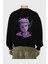 Folklore Enthusiast Arka Baskılı Siyah Oversize Sweatshirt Erkek Kadın Bisiklet Yaka 2