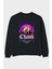 Deception Chaos Arka Baskılı Siyah Oversize Sweatshirt Erkek Kadın Bisiklet Yaka 1