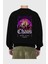 Deception Chaos Arka Baskılı Siyah Oversize Sweatshirt Erkek Kadın Bisiklet Yaka 2