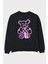Cool Bear Arka Baskılı Siyah Oversize Sweatshirt Erkek Kadın Bisiklet Yaka 1