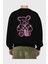 Cool Bear Arka Baskılı Siyah Oversize Sweatshirt Erkek Kadın Bisiklet Yaka 2