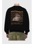 Masterpiece Yazılı Arka Baskılı Siyah Oversize Sweatshirt Erkek Kadın Bisiklet Yaka 2