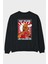 Michael Jordan Arka Baskılı Siyah Oversize Sweatshirt Erkek Kadın Bisiklet Yaka 1