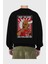 Michael Jordan Arka Baskılı Siyah Oversize Sweatshirt Erkek Kadın Bisiklet Yaka 2