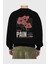 Eternal Pain Arka Baskılı Siyah Oversize Sweatshirt Erkek Kadın Bisiklet Yaka 2