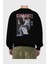 Gintoki Sakata Gıntama 3 Anime Arka Baskılı Siyah Oversize Sweatshirt Erkek Kadın Bisiklet Yaka 2