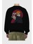 Paın Naruto Anime Arka Baskılı Siyah Oversize Sweatshirt Erkek Kadın Bisiklet Yaka 2