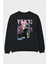 Yuno Gasai 5 Anime Arka Baskılı Siyah Oversize Sweatshirt Erkek Kadın Bisiklet Yaka 1