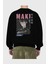 Maki Zenin Chaınsawman 1 Anime Arka Baskılı Siyah Oversize Sweatshirt Erkek Kadın Bisiklet Yaka 2