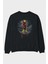 Iron Man 2 Arka Baskılı Siyah Oversize Sweatshirt Erkek Kadın Bisiklet Yaka 1