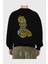 Homer Simpson Arka Baskılı Siyah Oversize Sweatshirt Erkek Kadın Bisiklet Yaka 2
