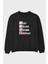 Eat, Sleep, Anime, Repeat Anime Ön Baskılı Siyah Oversize Sweatshirt Erkek Kadın Bisiklet Yaka 1