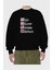 Eat, Sleep, Anime, Repeat Anime Ön Baskılı Siyah Oversize Sweatshirt Erkek Kadın Bisiklet Yaka 2