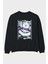 Majın Boo2 Anime Arka Baskılı Siyah Oversize Sweatshirt Erkek Kadın Bisiklet Yaka 1