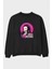 Nezuko Kamado 2 Anime Ön Baskılı Siyah Oversize Sweatshirt Erkek Kadın Bisiklet Yaka 1
