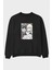 Waifu Pushup Anime Ön Baskılı Siyah Oversize Sweatshirt Erkek Kadın Bisiklet Yaka 1
