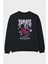Yamato Anime Arka Baskılı Siyah Oversize Sweatshirt Erkek Kadın Bisiklet Yaka 1