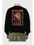 Kyojuro Rengoku Anime Arka Baskılı Siyah Oversize Sweatshirt Erkek Kadın Bisiklet Yaka 2