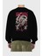 Monkey D. Luff-One Pıece 1 Anime Arka Baskılı Siyah Oversize Sweatshirt Erkek Kadın Bisiklet Yaka 2