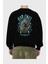 Eneru Anime Arka Baskılı Siyah Oversize Sweatshirt Erkek Kadın Bisiklet Yaka 2