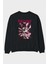 Nezuko Kamado Anime Arka Baskılı Siyah Oversize Sweatshirt Erkek Kadın Bisiklet Yaka 1