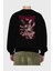 Nezuko Kamado Anime Arka Baskılı Siyah Oversize Sweatshirt Erkek Kadın Bisiklet Yaka 2