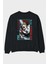 Denji Chainsaw Man Anime Arka Baskılı Siyah Oversize Sweatshirt Erkek Kadın Bisiklet Yaka 1