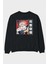 Sukuna Ryoumen 4 Anime Arka Baskılı Siyah Oversize Sweatshirt Erkek Kadın Bisiklet Yaka 1