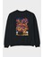 Monkey D. Luffy 1 Anime Arka Baskılı Siyah Oversize Sweatshirt Erkek Kadın Bisiklet Yaka 1