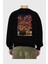 Monkey D. Luffy 1 Anime Arka Baskılı Siyah Oversize Sweatshirt Erkek Kadın Bisiklet Yaka 2