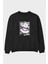 Majın Boo2 Anime Ön Baskılı Siyah Oversize Sweatshirt Erkek Kadın Bisiklet Yaka 1