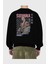 Sukuna Ryoumen Anime Arka Baskılı Siyah Oversize Sweatshirt Erkek Kadın Bisiklet Yaka 2