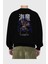 Kaido Anime Arka Baskılı Siyah Oversize Sweatshirt Erkek Kadın Bisiklet Yaka 2