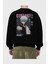 Gintoki Sakata Gıntama 2 Anime Arka Baskılı Siyah Oversize Sweatshirt Erkek Kadın Bisiklet Yaka 2