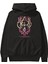 Gigante Fleur Anime Ön Baskılı Siyah Hoodie Oversize Kapüşonlu Sweatshirt Erkek Kadın 1