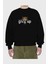 Teddy Bear Dont Give Up Ön Baskılı Siyah Oversize Sweatshirt Erkek Kadın Bisiklet Yaka 2