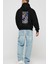 Smoker Anime Arka Baskılı Siyah Oversize Kapüşonlu Sweatshirt Erkek Kadın 2