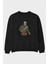 Jason Ön Baskılı Siyah Oversize Sweatshirt Erkek Kadın Bisiklet Yaka 1