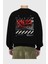 The Spirit Arka Baskılı Siyah Oversize Sweatshirt Erkek Kadın Bisiklet Yaka 2